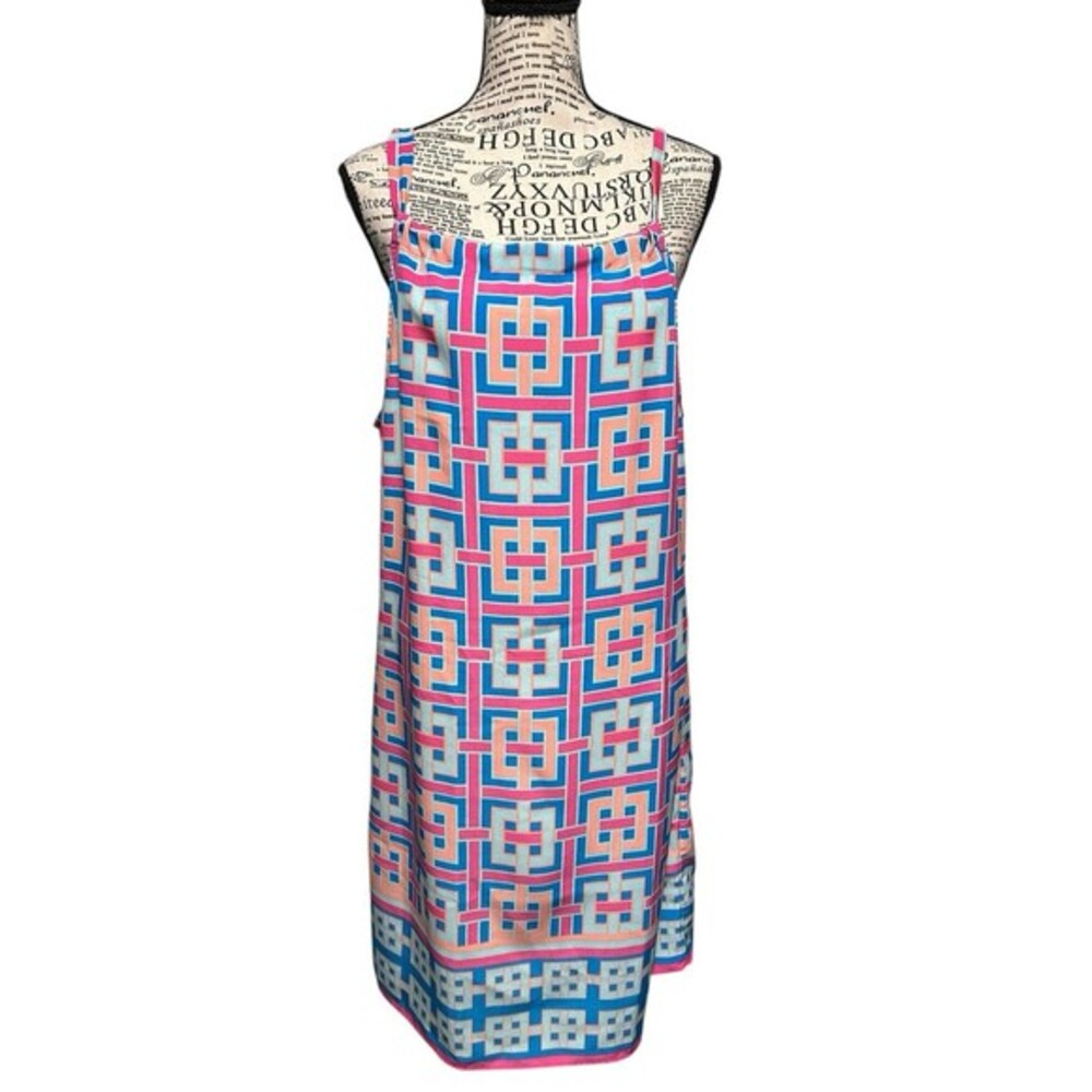 Crown & Ivy Halter Dress Women's Lg Colorful Geometric Preppy Beach Reso…